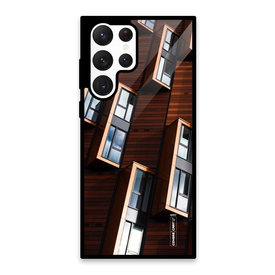 Window Abstract Glass Back Case for Galaxy S22 Ultra 5G