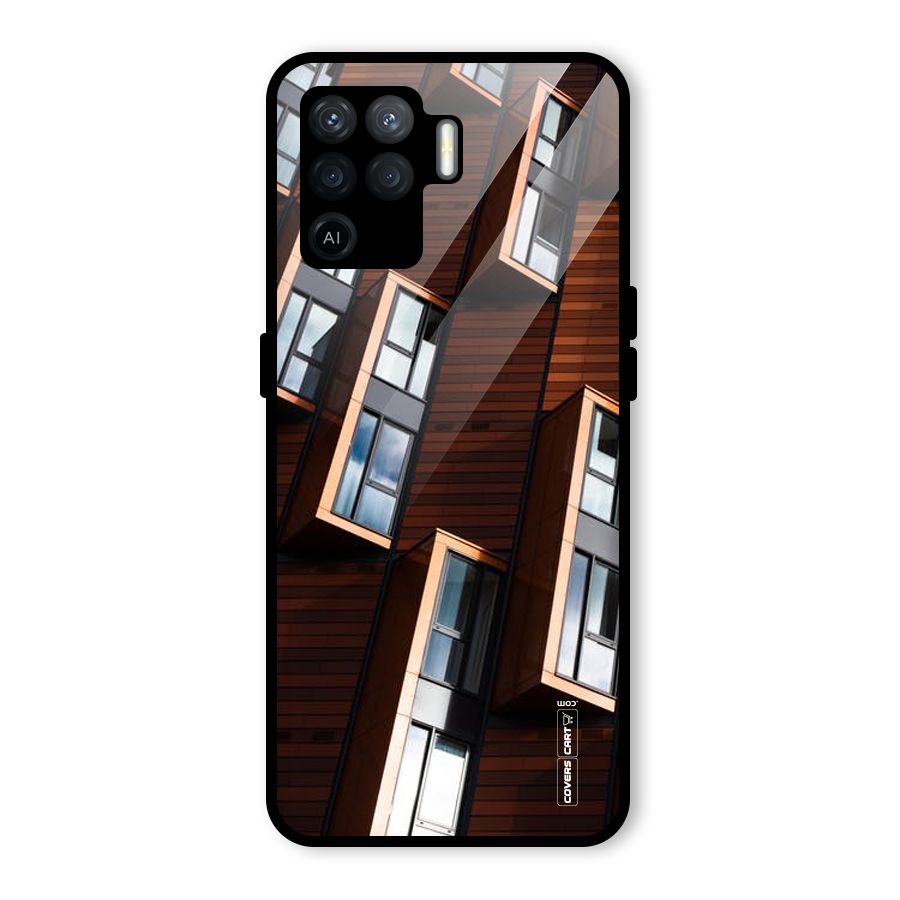Window Abstract Glass Back Case for Oppo F19 Pro
