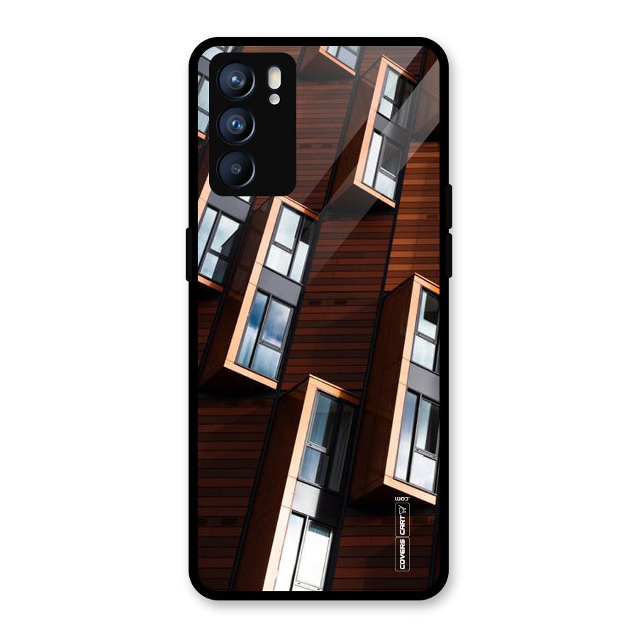 Window Abstract Glass Back Case for Oppo Reno6 5G