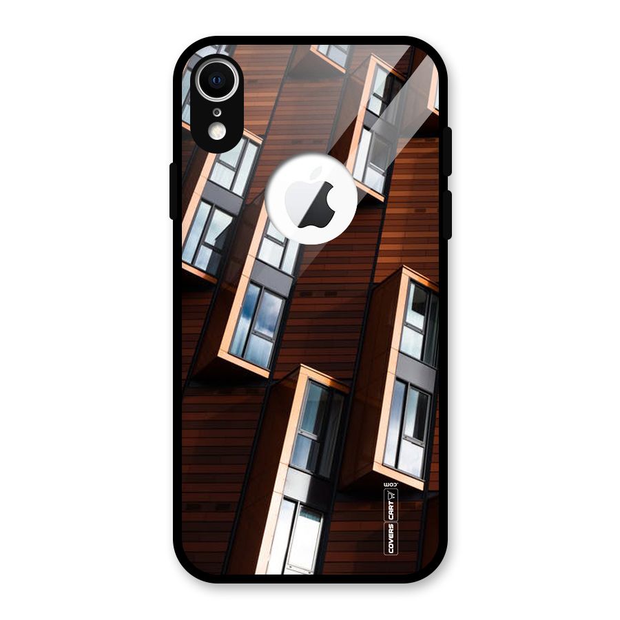 Window Abstract Glass Back Case for iPhone XR Logo Cut