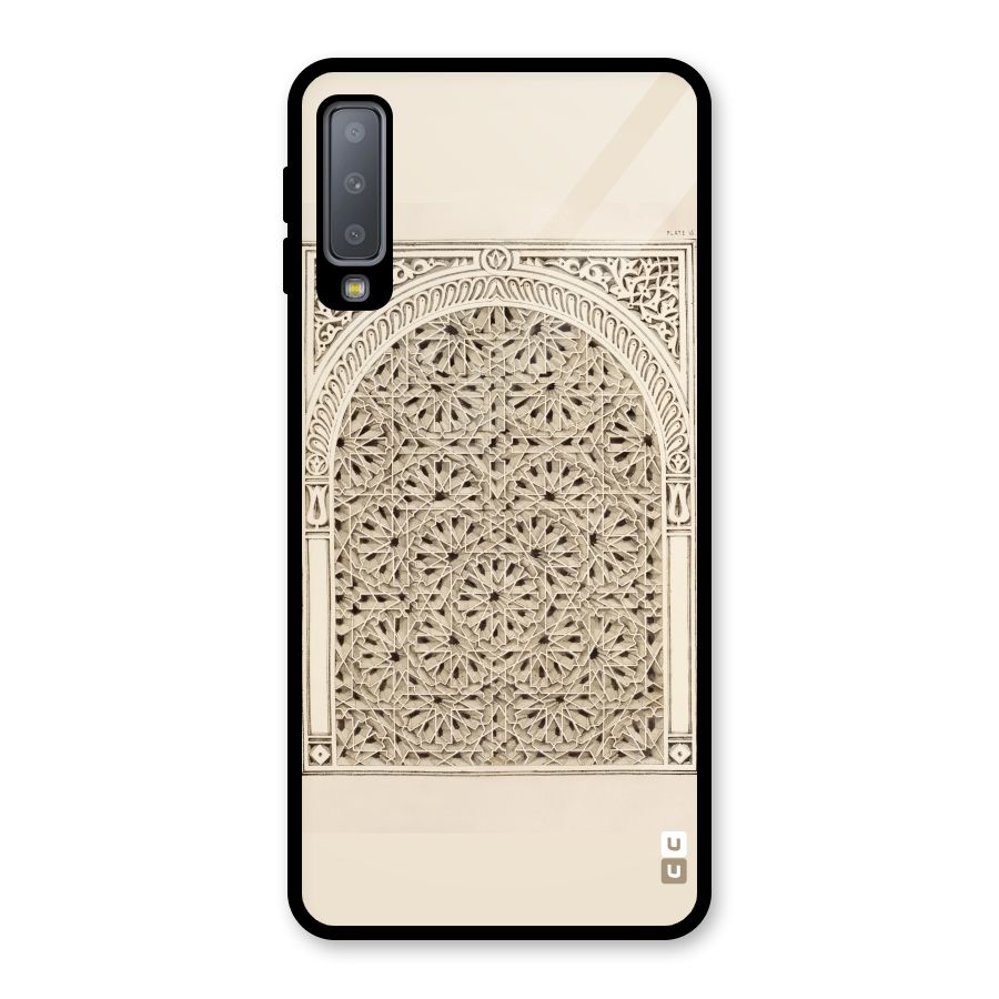Window Ornaments Glass Back Case for Galaxy A7 (2018)