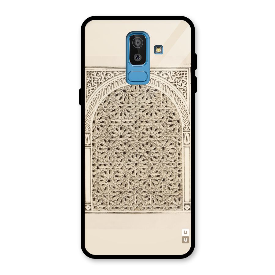 Window Ornaments Glass Back Case for Galaxy J8