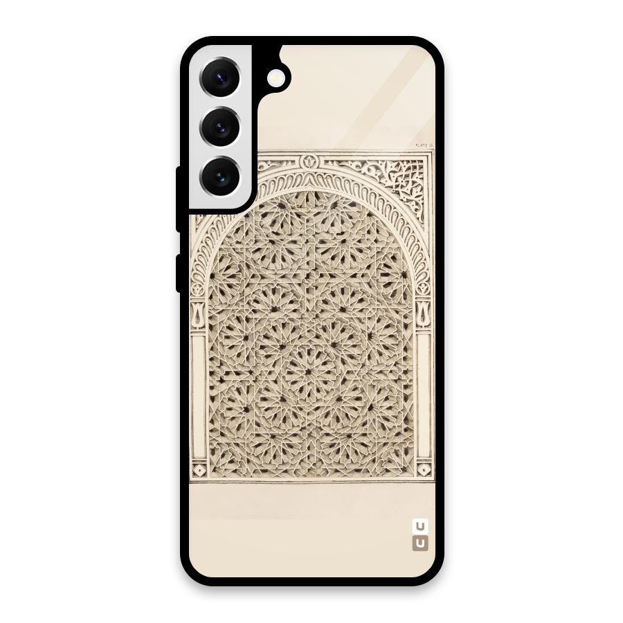 Window Ornaments Glass Back Case for Galaxy S22 Plus 5G