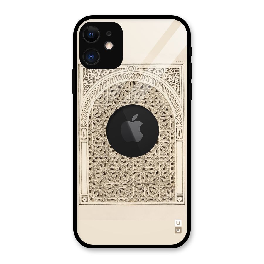 Window Ornaments Glass Back Case for iPhone 11 Logo Cut