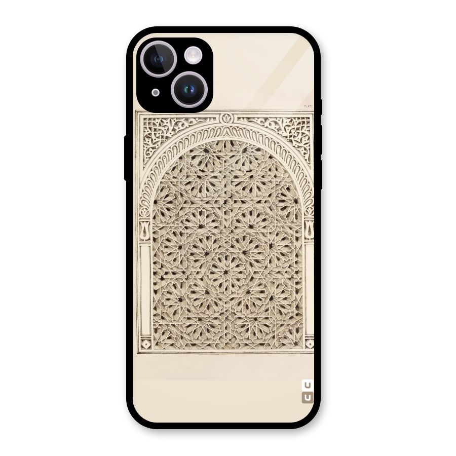 Window Ornaments Glass Back Case for iPhone 14 Plus