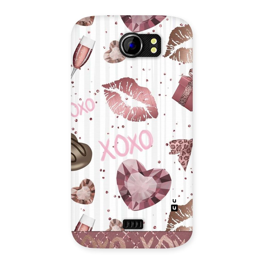 Wine Lip xoxo Back Case for Micromax Canvas 2 A110