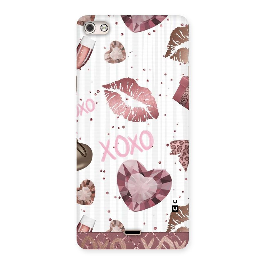 Wine Lip xoxo Back Case for Micromax Canvas Silver 5