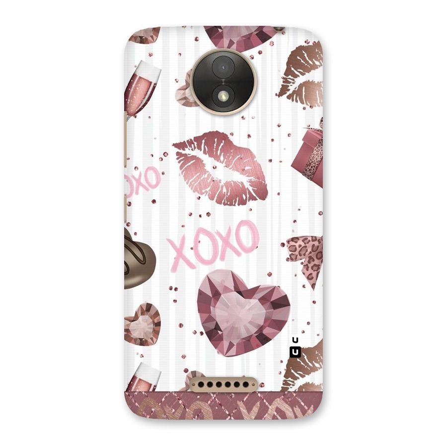 Wine Lip xoxo Back Case for Moto C Plus