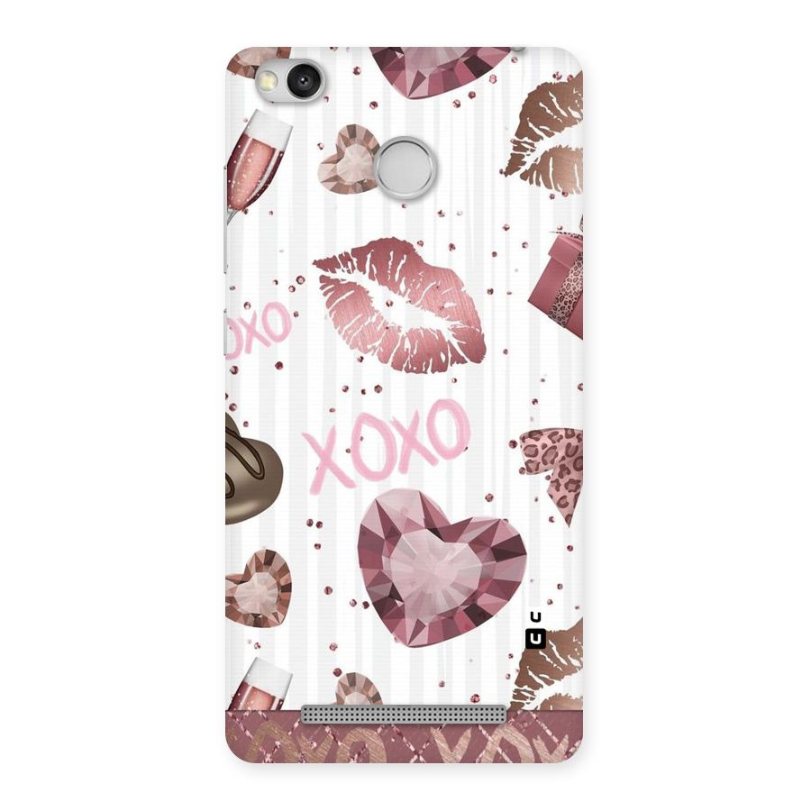 Wine Lip xoxo Back Case for Redmi 3S Prime