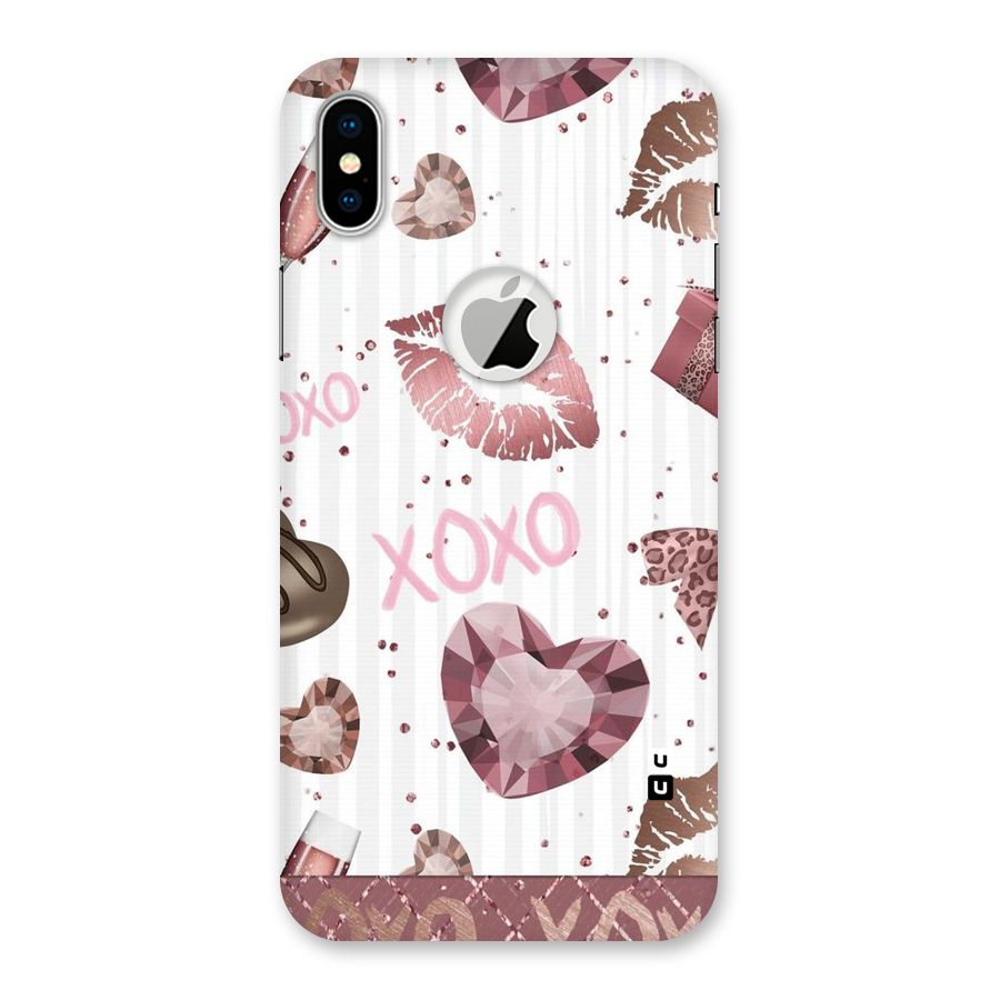 Wine Lip xoxo Back Case for iPhone X Logo Cut