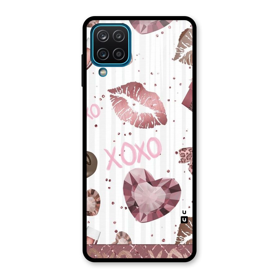 Wine Lip xoxo Glass Back Case for Galaxy A12