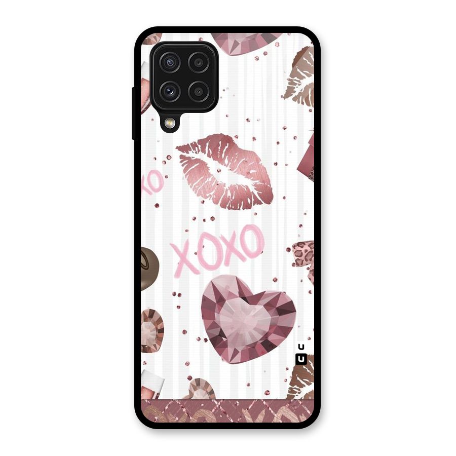 Wine Lip xoxo Glass Back Case for Galaxy A22 4G
