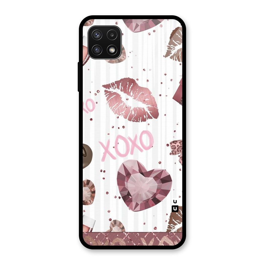 Wine Lip xoxo Glass Back Case for Galaxy A22 5G