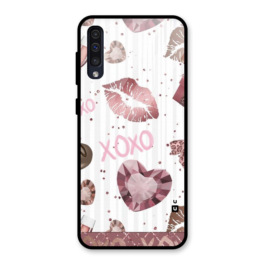Wine Lip xoxo Glass Back Case for Galaxy A50