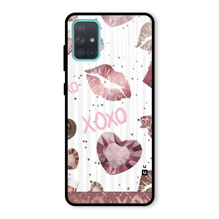 Wine Lip xoxo Glass Back Case for Galaxy A71