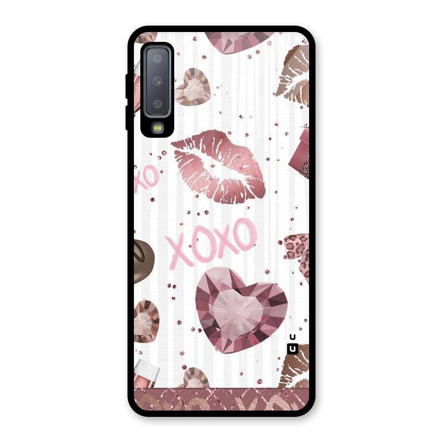 Wine Lip xoxo Glass Back Case for Galaxy A7 (2018)