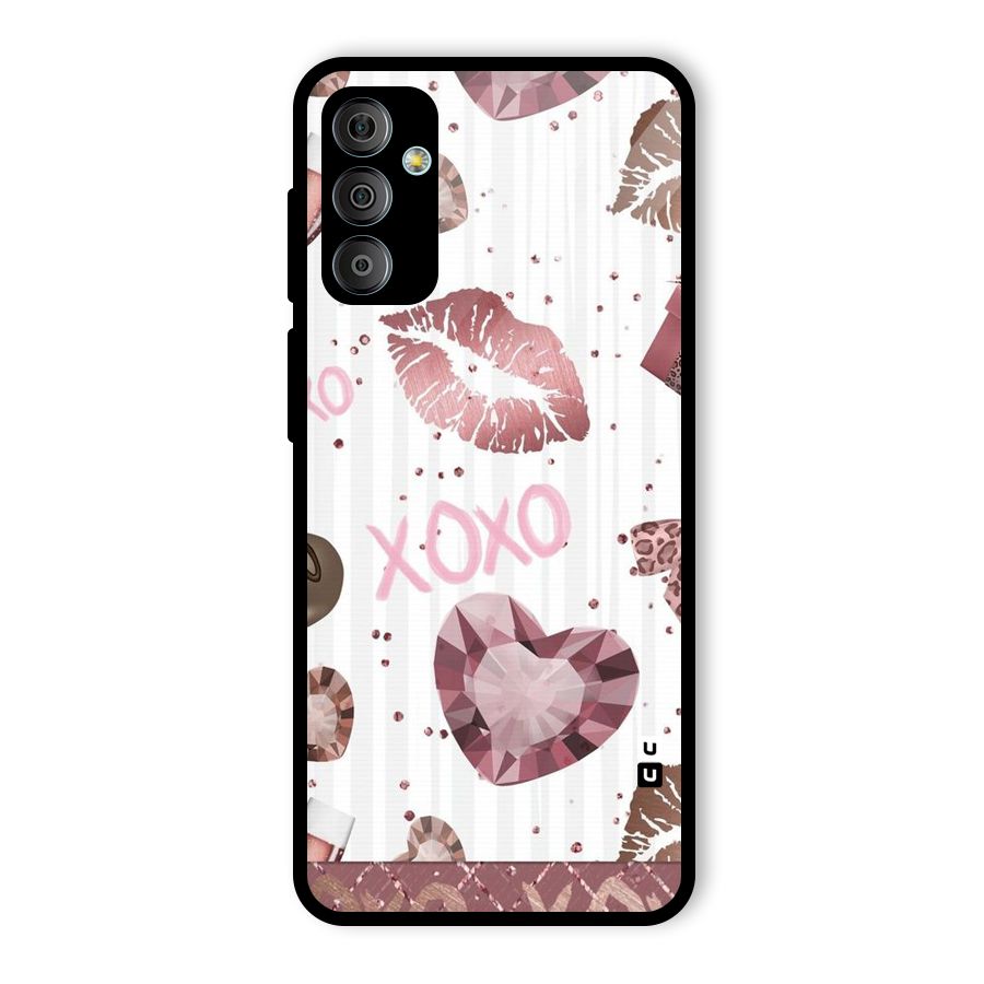 Wine Lip xoxo Glass Back Case for Galaxy F23