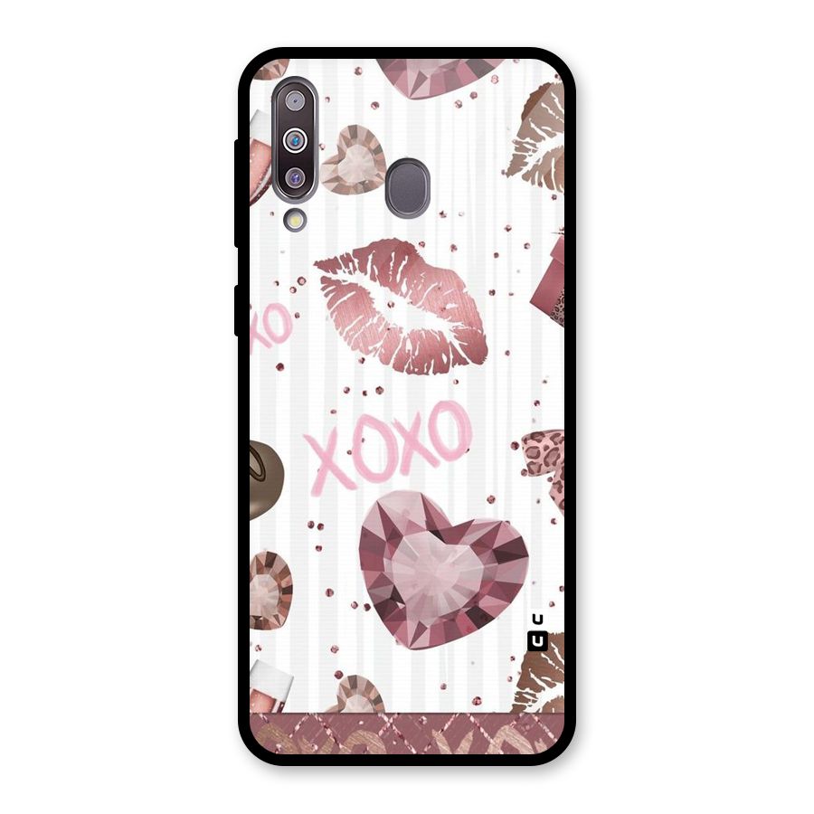 Wine Lip xoxo Glass Back Case for Galaxy M30