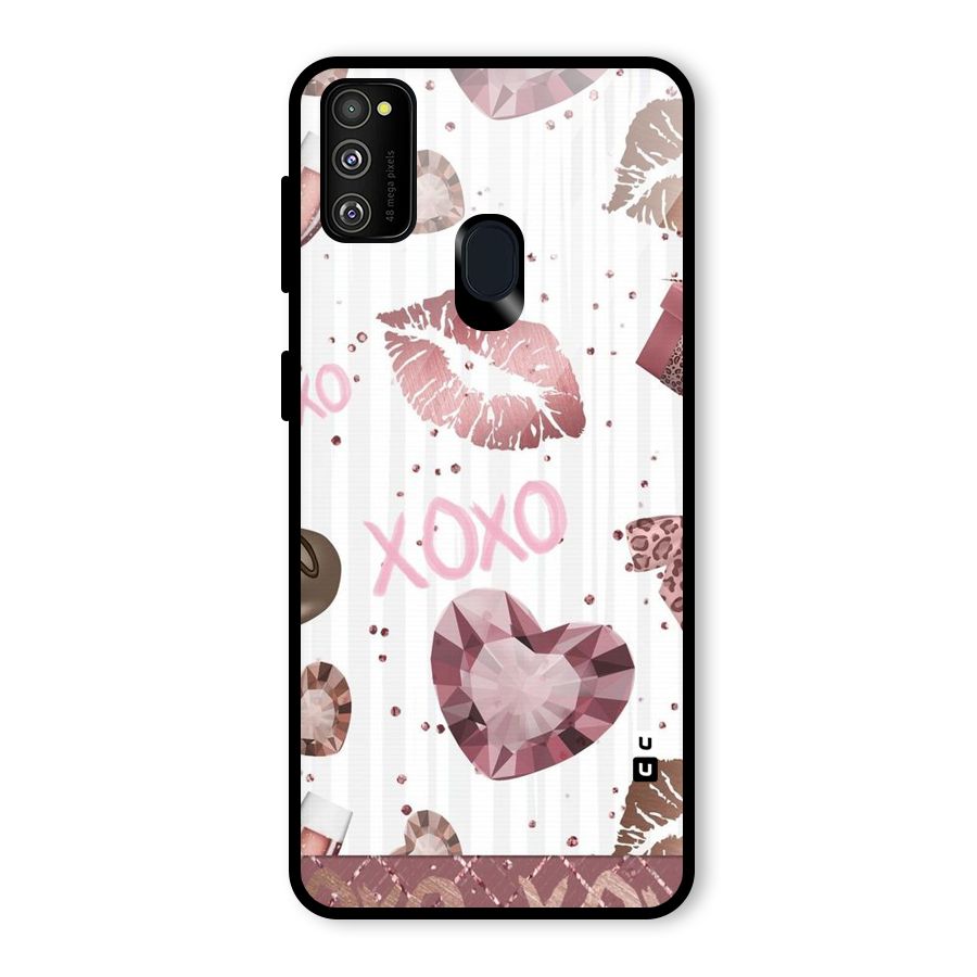 Wine Lip xoxo Glass Back Case for Galaxy M30s