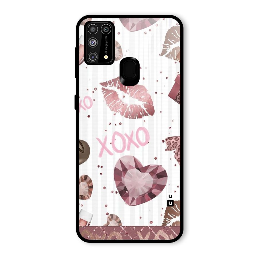 Wine Lip xoxo Glass Back Case for Galaxy M31