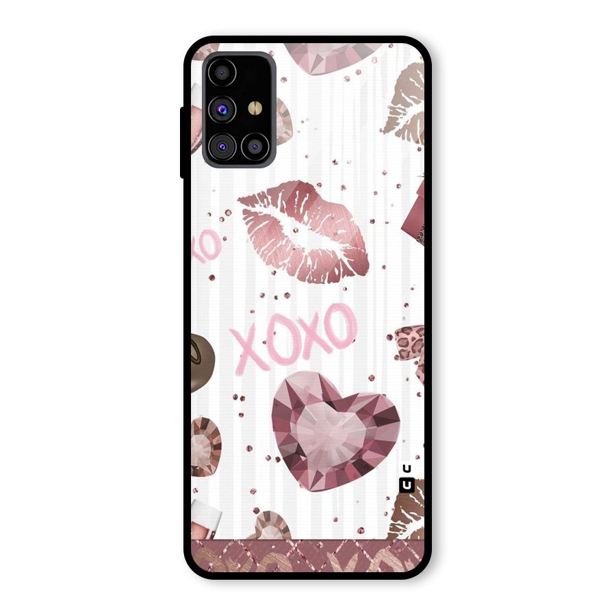 Wine Lip xoxo Glass Back Case for Galaxy M31s