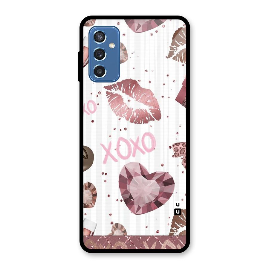 Wine Lip xoxo Glass Back Case for Galaxy M52 5G