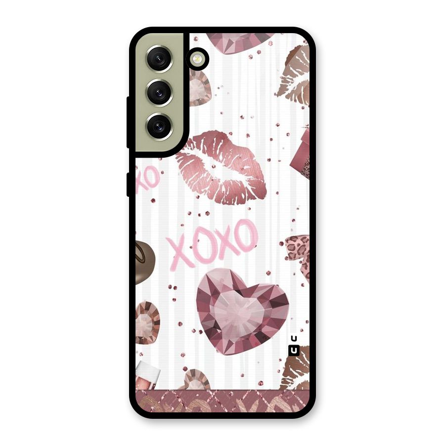 Wine Lip xoxo Glass Back Case for Galaxy S21 FE 5G