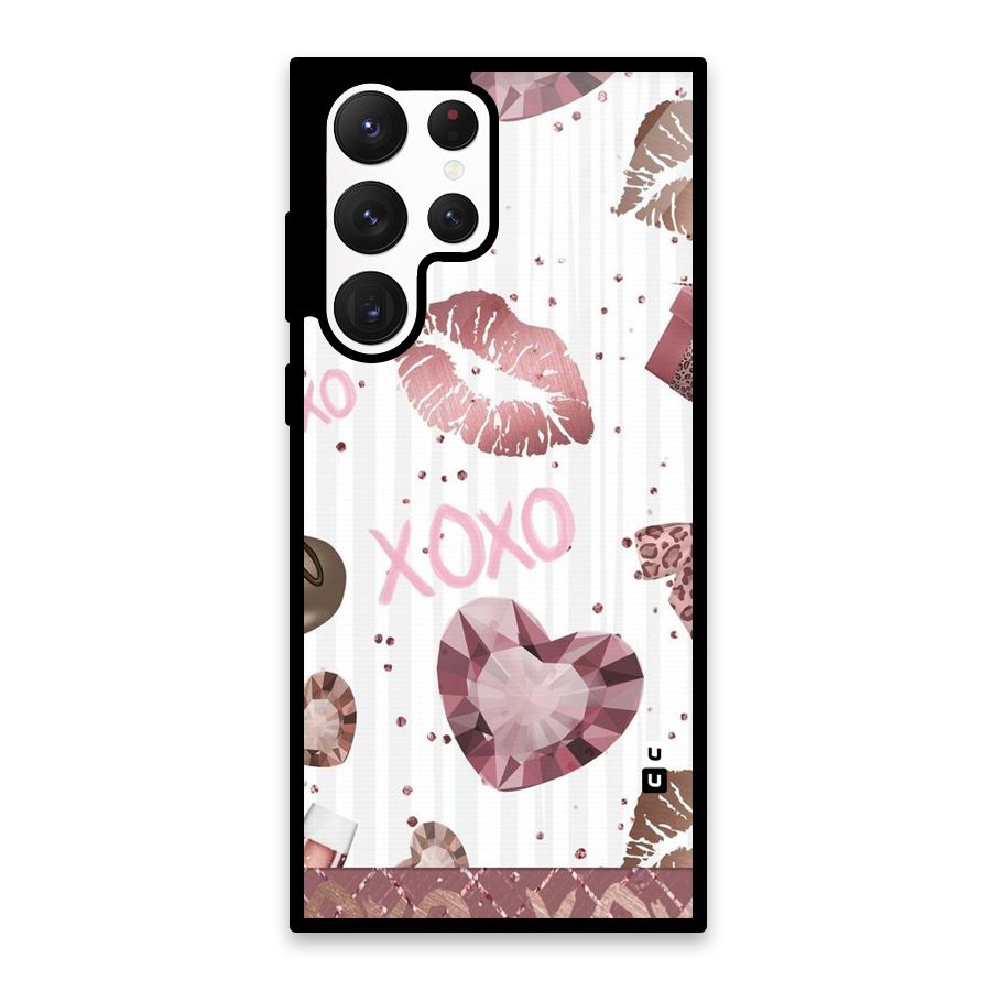 Wine Lip xoxo Glass Back Case for Galaxy S22 Ultra 5G