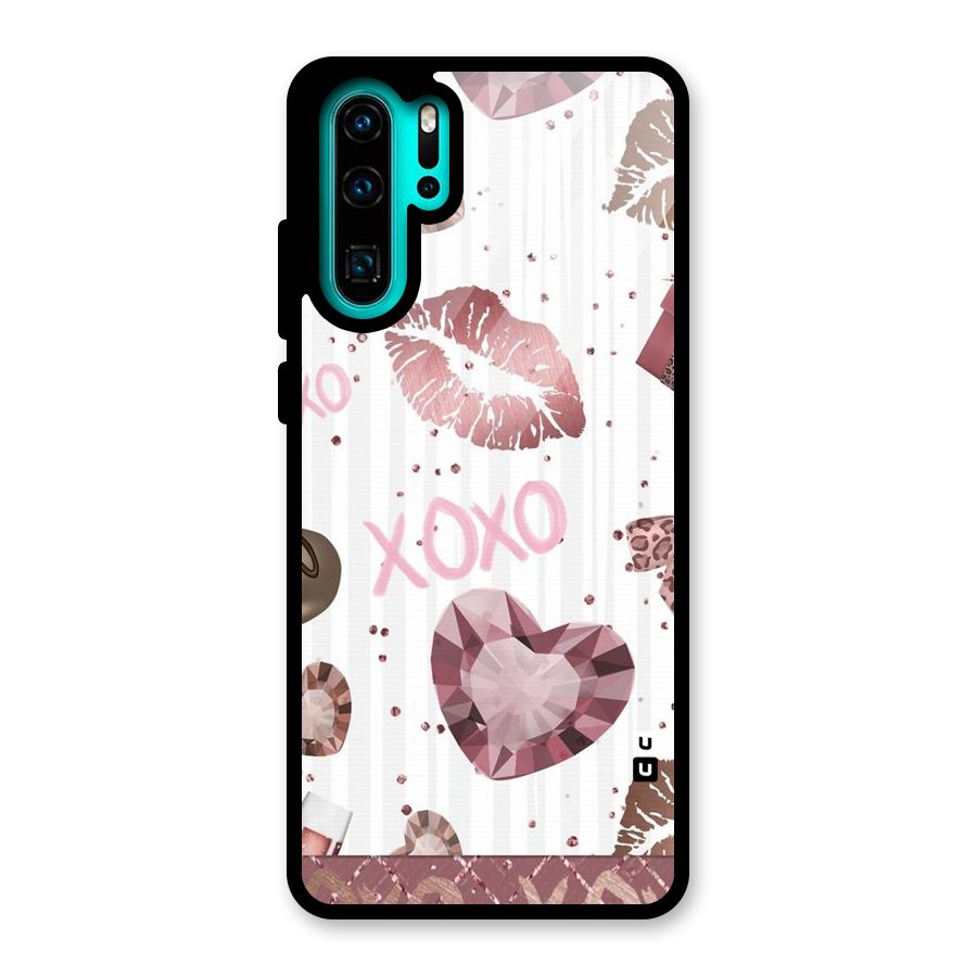 Wine Lip xoxo Glass Back Case for Huawei P30 Pro