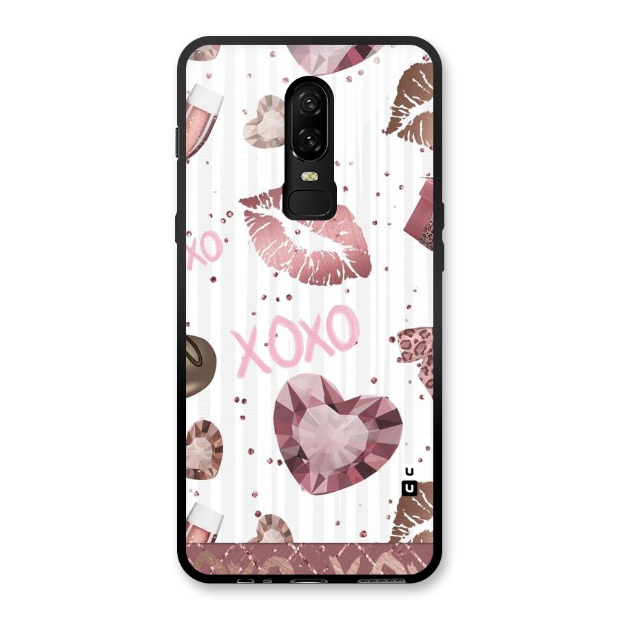 Wine Lip xoxo Glass Back Case for OnePlus 6