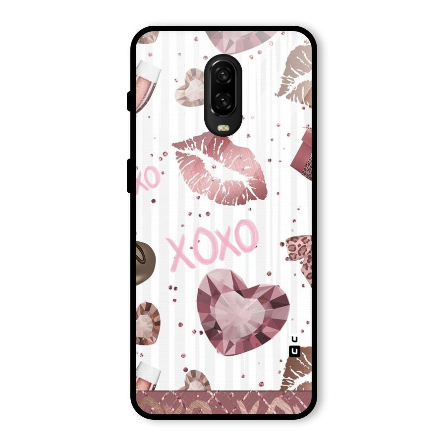 Wine Lip xoxo Glass Back Case for OnePlus 6T