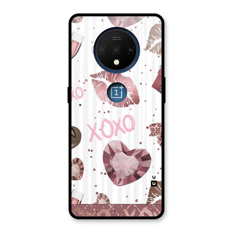 Wine Lip xoxo Glass Back Case for OnePlus 7T