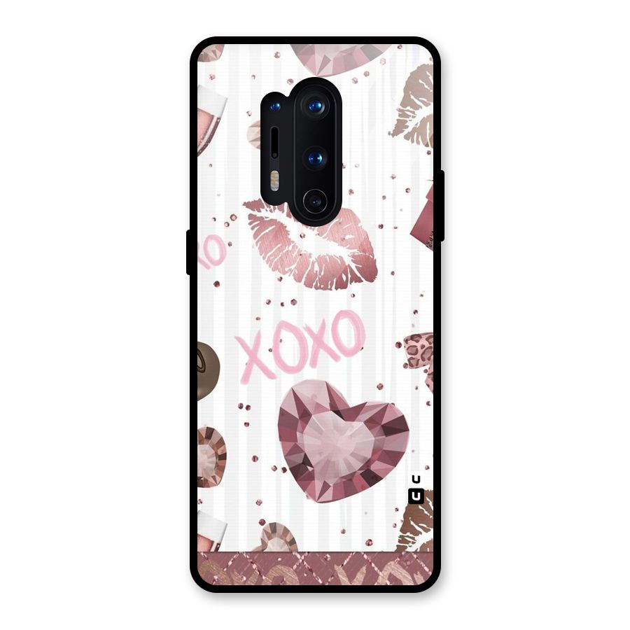 Wine Lip xoxo Glass Back Case for OnePlus 8 Pro