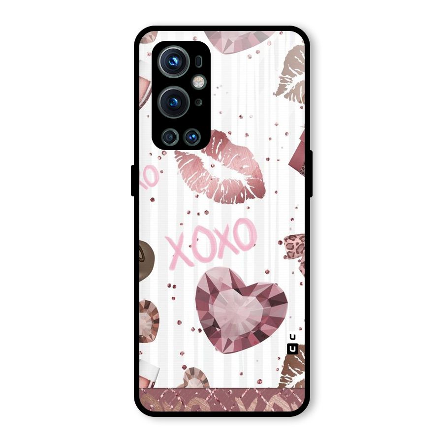 Wine Lip xoxo Glass Back Case for OnePlus 9 Pro