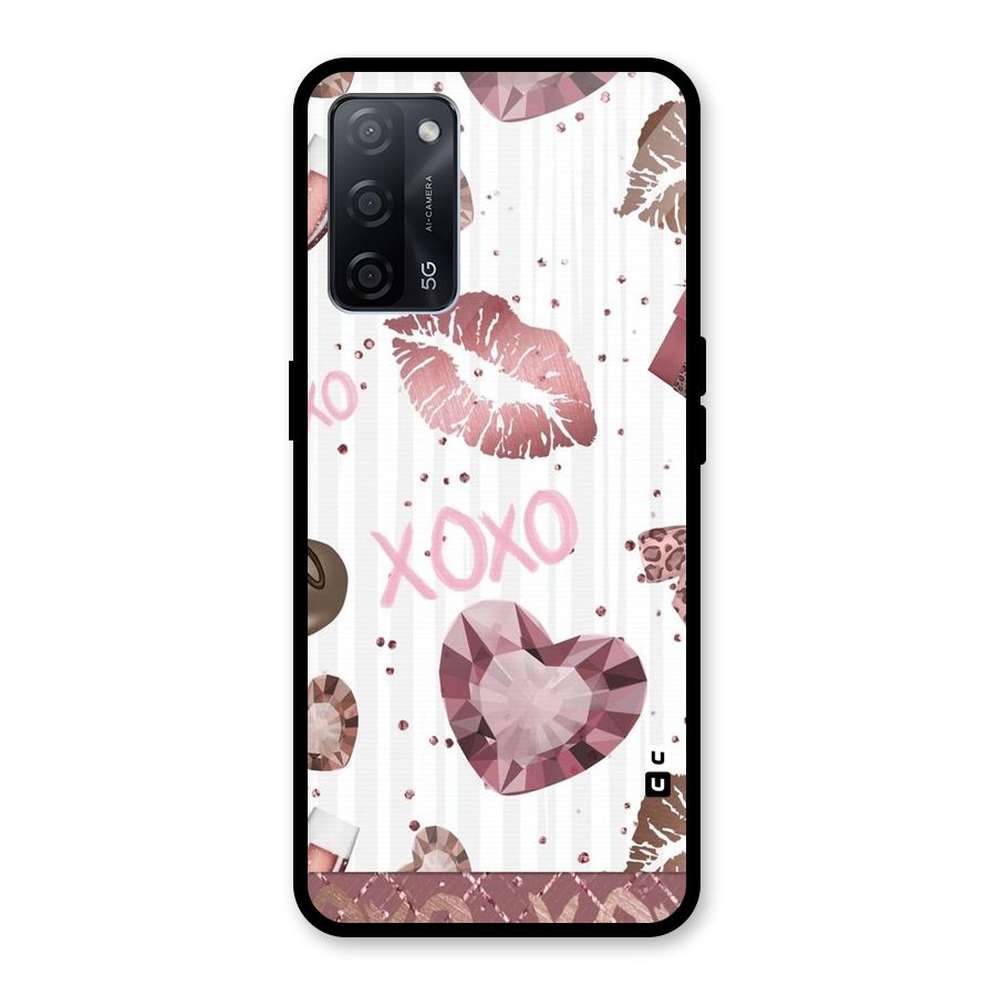 Wine Lip xoxo Glass Back Case for Oppo A53s 5G