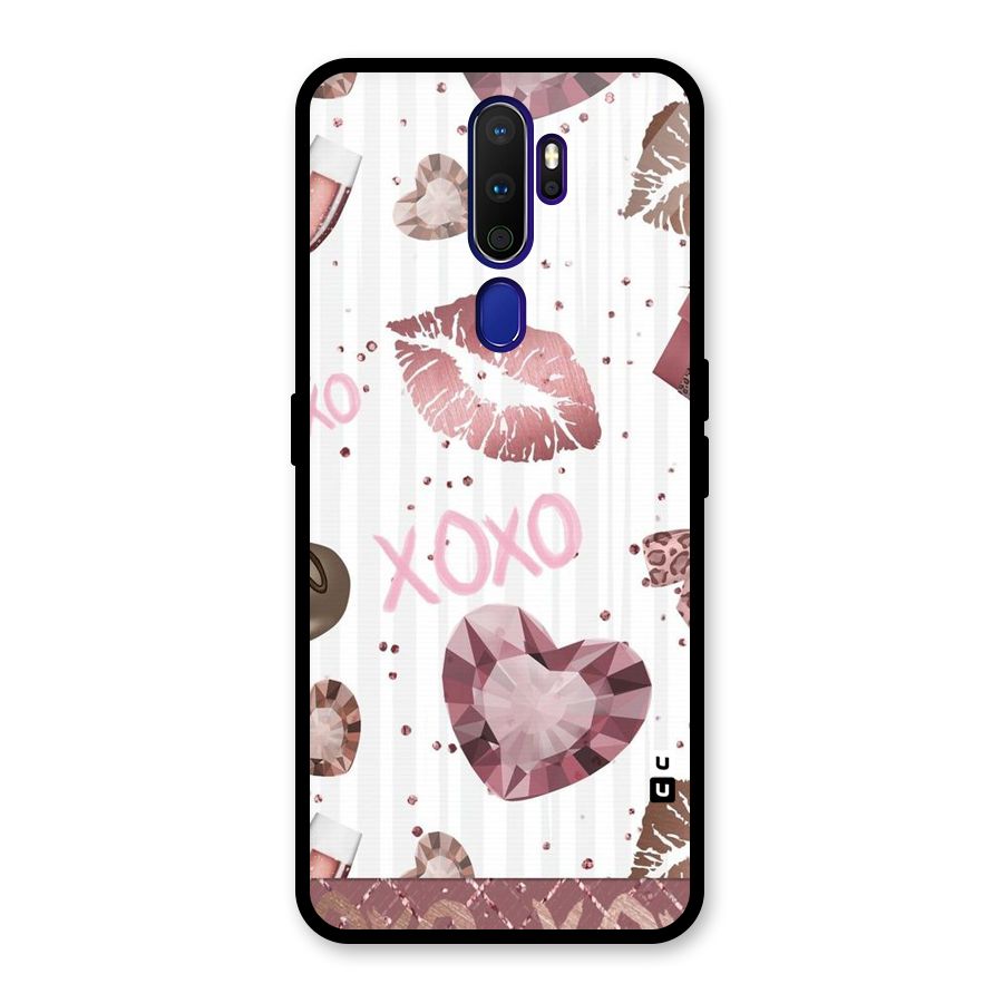 Wine Lip xoxo Glass Back Case for Oppo A9 (2020)