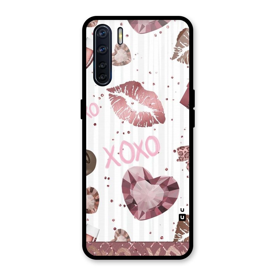 Wine Lip xoxo Glass Back Case for Oppo F15