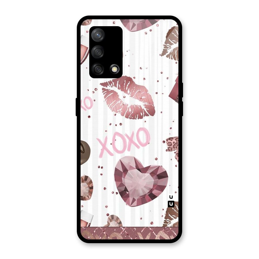 Wine Lip xoxo Glass Back Case for Oppo F19