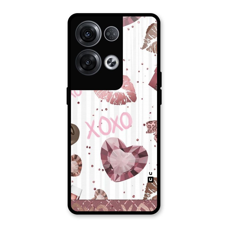 Wine Lip xoxo Glass Back Case for Oppo Reno8 Pro 5G