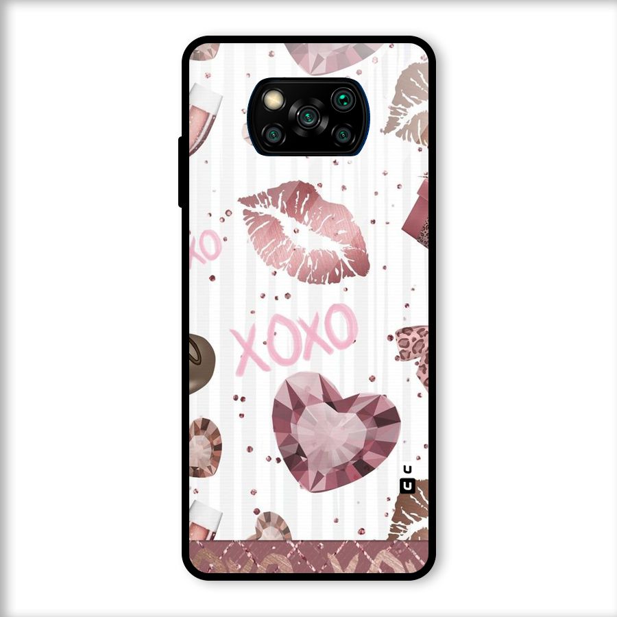 Wine Lip xoxo Glass Back Case for Poco X3
