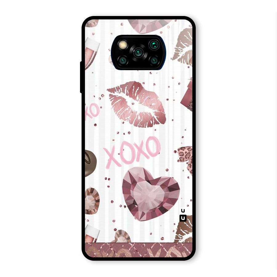 Wine Lip xoxo Glass Back Case for Poco X3 Pro