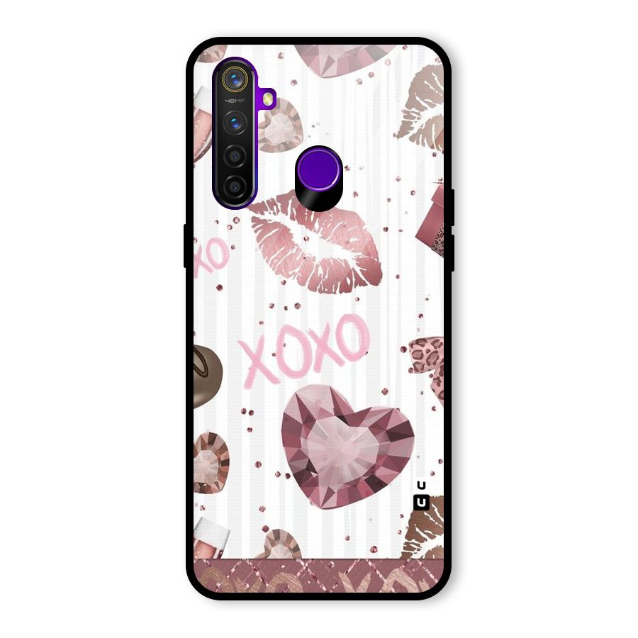 Wine Lip xoxo Glass Back Case for Realme 5 Pro
