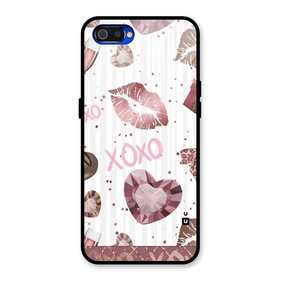Wine Lip xoxo Glass Back Case for Realme C2