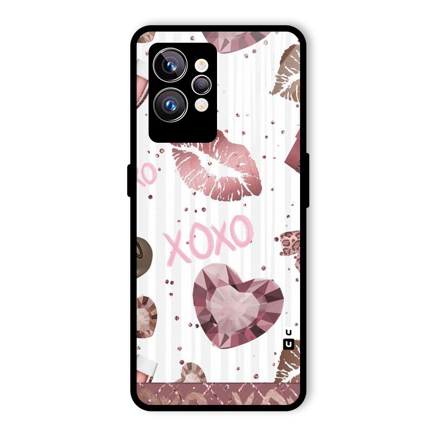 Wine Lip xoxo Glass Back Case for Realme GT2 Pro