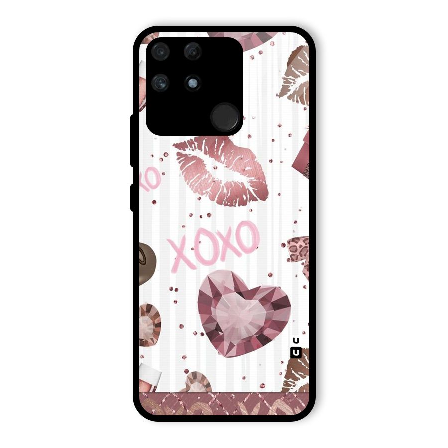 Wine Lip xoxo Glass Back Case for Realme Narzo 50A
