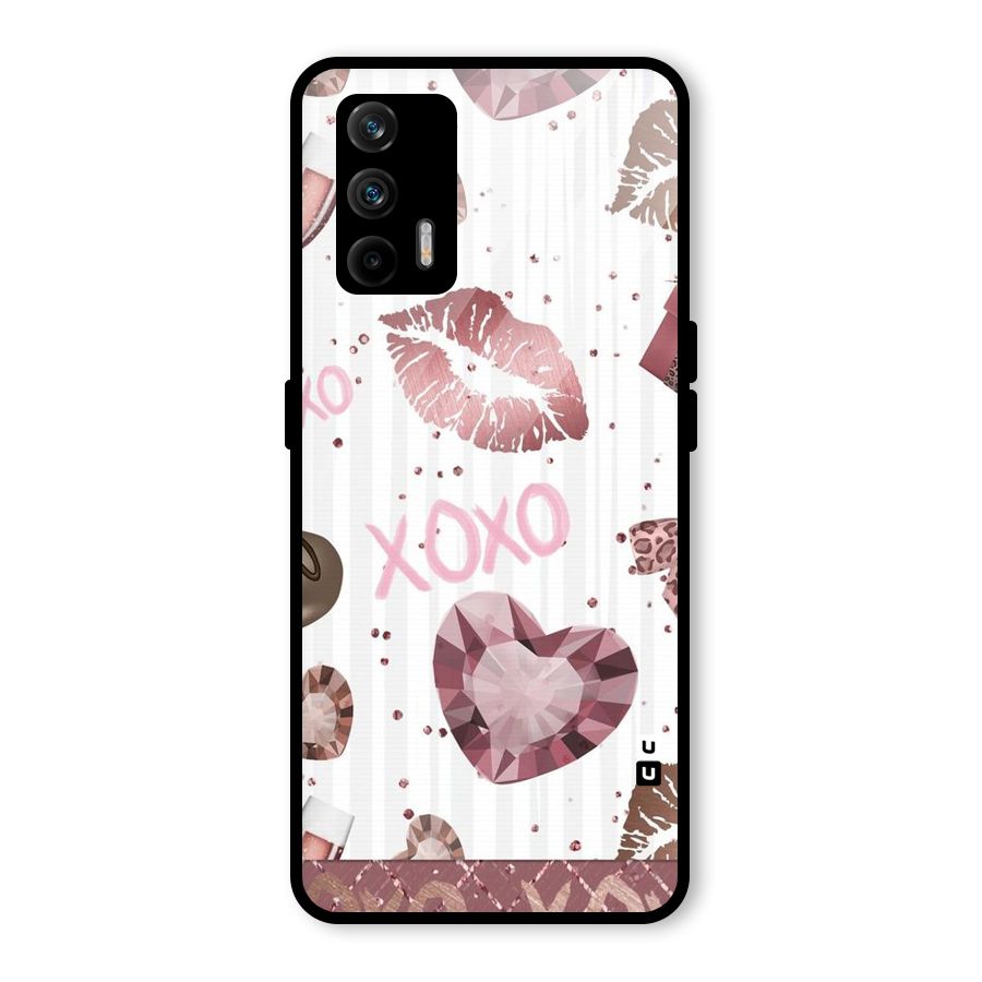 Wine Lip xoxo Glass Back Case for Realme X7 Max