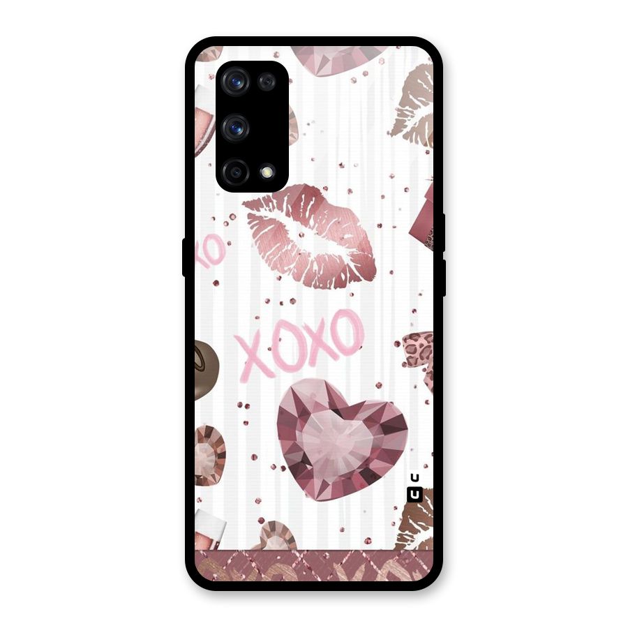 Wine Lip xoxo Glass Back Case for Realme X7 Pro