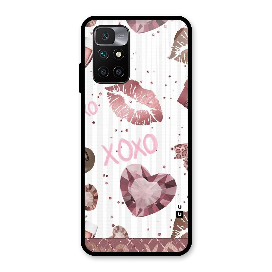 Wine Lip xoxo Glass Back Case for Redmi 10 Prime