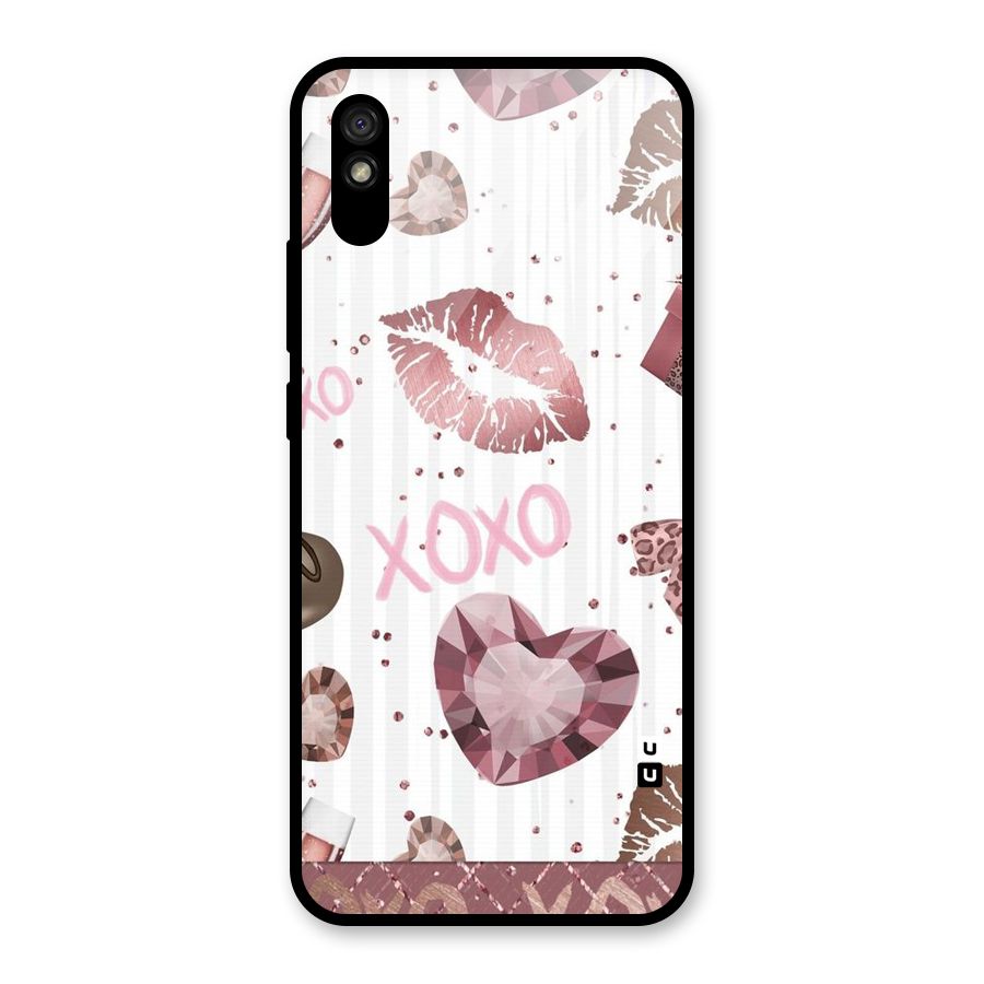 Wine Lip xoxo Glass Back Case for Redmi 9i