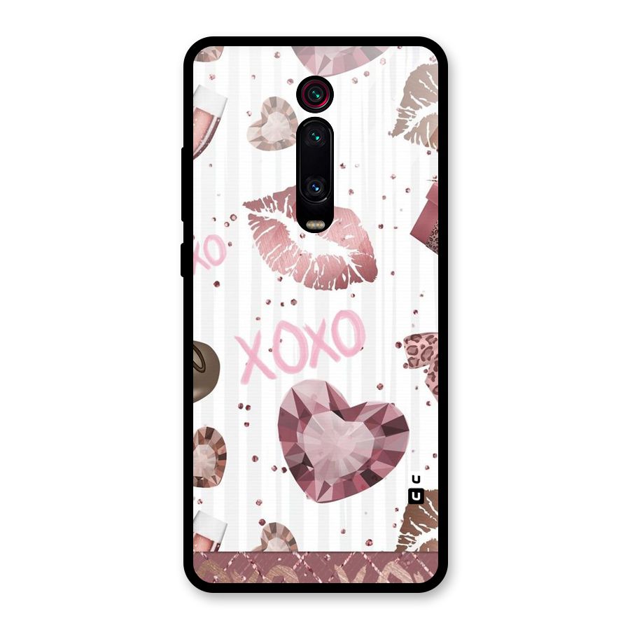 Wine Lip xoxo Glass Back Case for Redmi K20 Pro